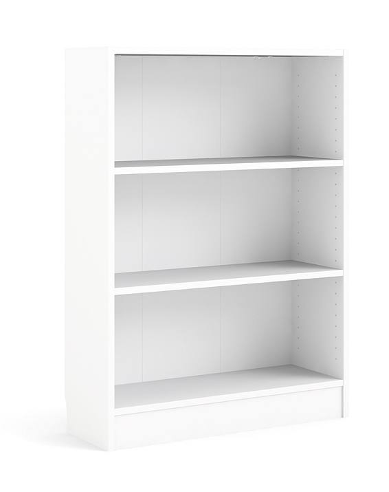 Alfa hvid bogreol med 2 justerbare hylder 80 cm bred. Produceret i, Bogreoler hos HomeNordic
