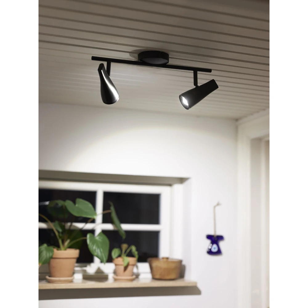 KILE Justerbar LED Loftlampe 2 x 4,5W i Sort, Loftlamper hos HomeNordic