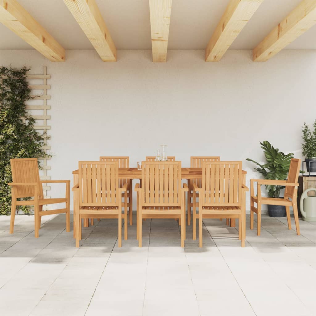 Stabelbare Havestole 56,5x57,5x91 Cm Massivt Teaktræ, produktbillede 10 af 10, Havestole i teaktræ hos HomeNordic