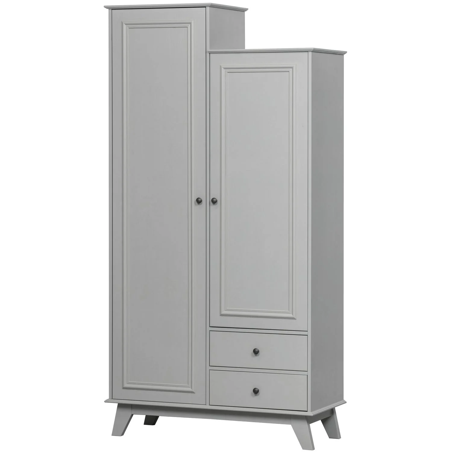 WOOOD - Lily Garderobeskab Fyrretræ Clay Grey FSC 190x98x41 cm, Garderobeskabe hos HomeNordic