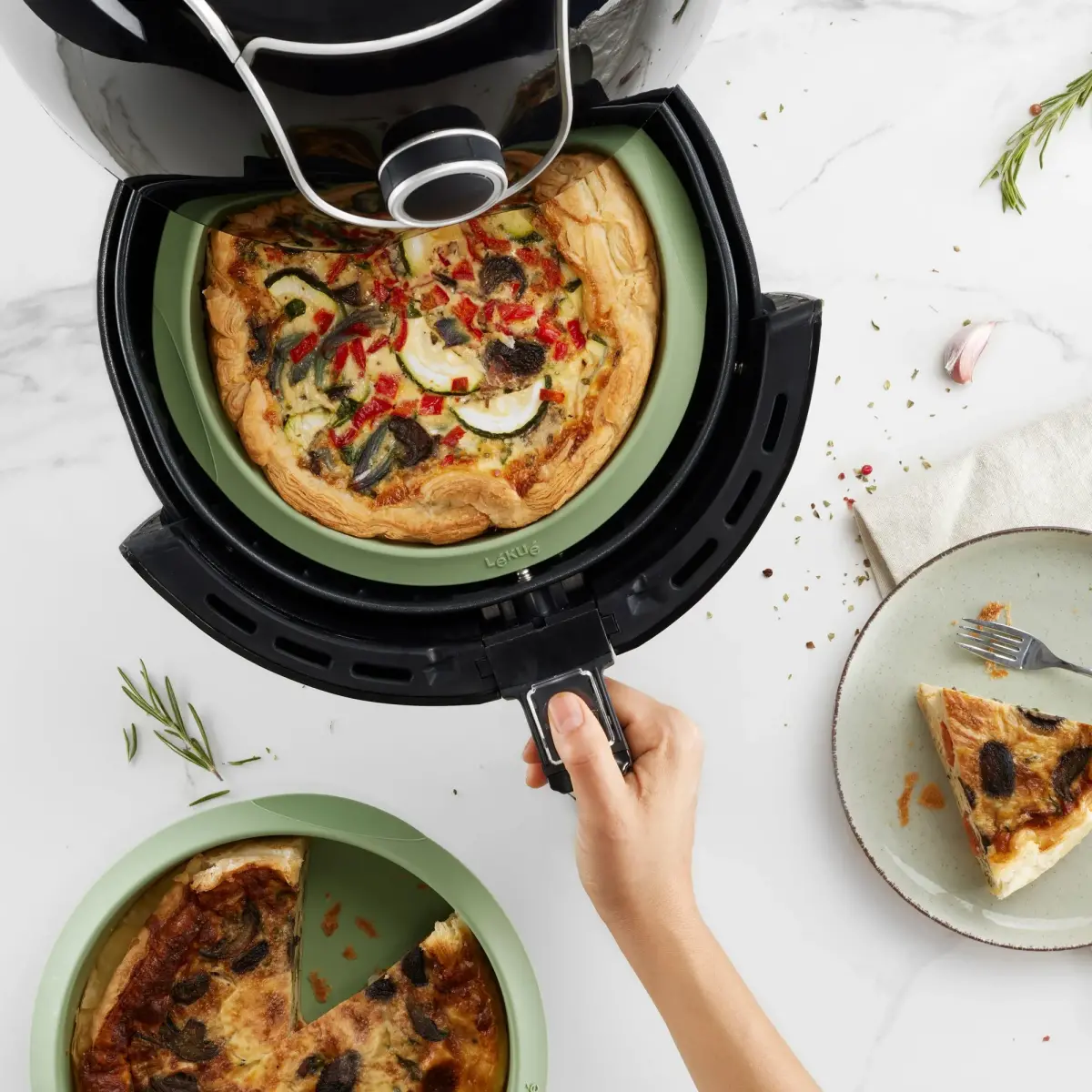 Airfryer silikoneindsats 20 cm, grøn, produktbillede 2 af 2, Airfryers hos HomeNordic