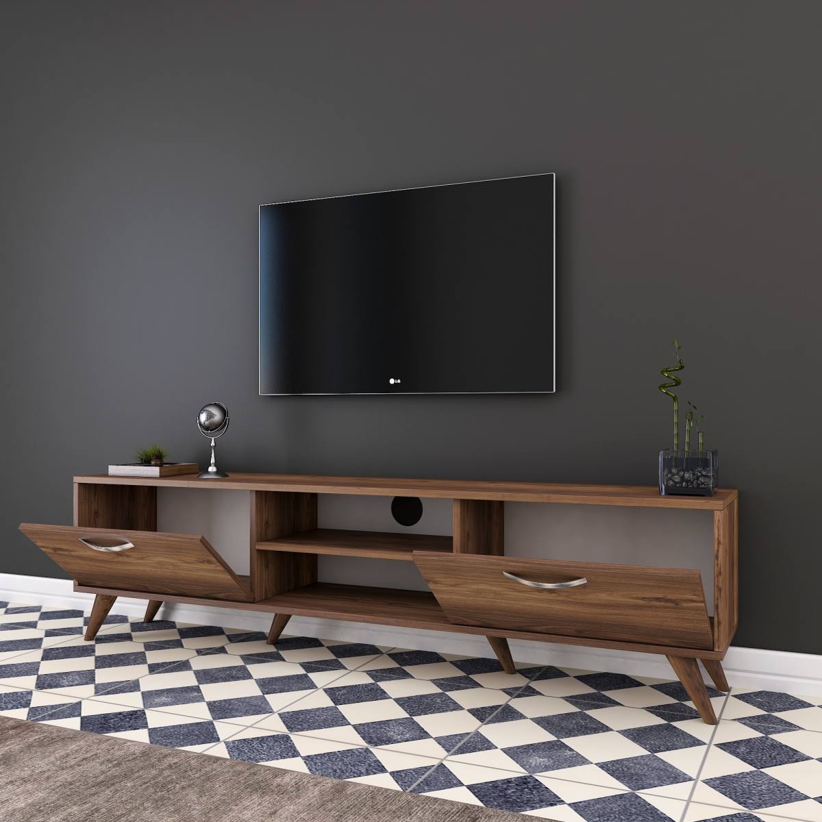 NORDVÄRK A9 TV-bord, m. 2 låger og 1 hylde, produktbillede 11 af 11, TV-borde hos HomeNordic