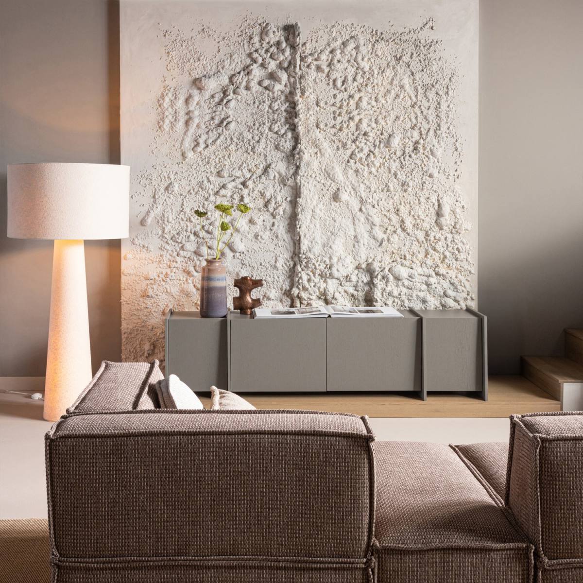 WOOOD Brock TV-bord, m. 4 låger og 2 hylder, produktbillede 2 af 2, TV-borde hos HomeNordic