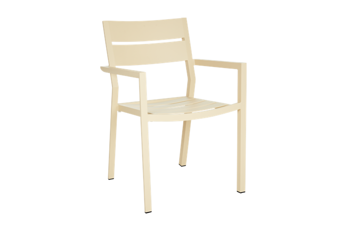 Delia Alu Stabel Stol med armlæn. Lemon, Sofaer & stole hos HomeNordic