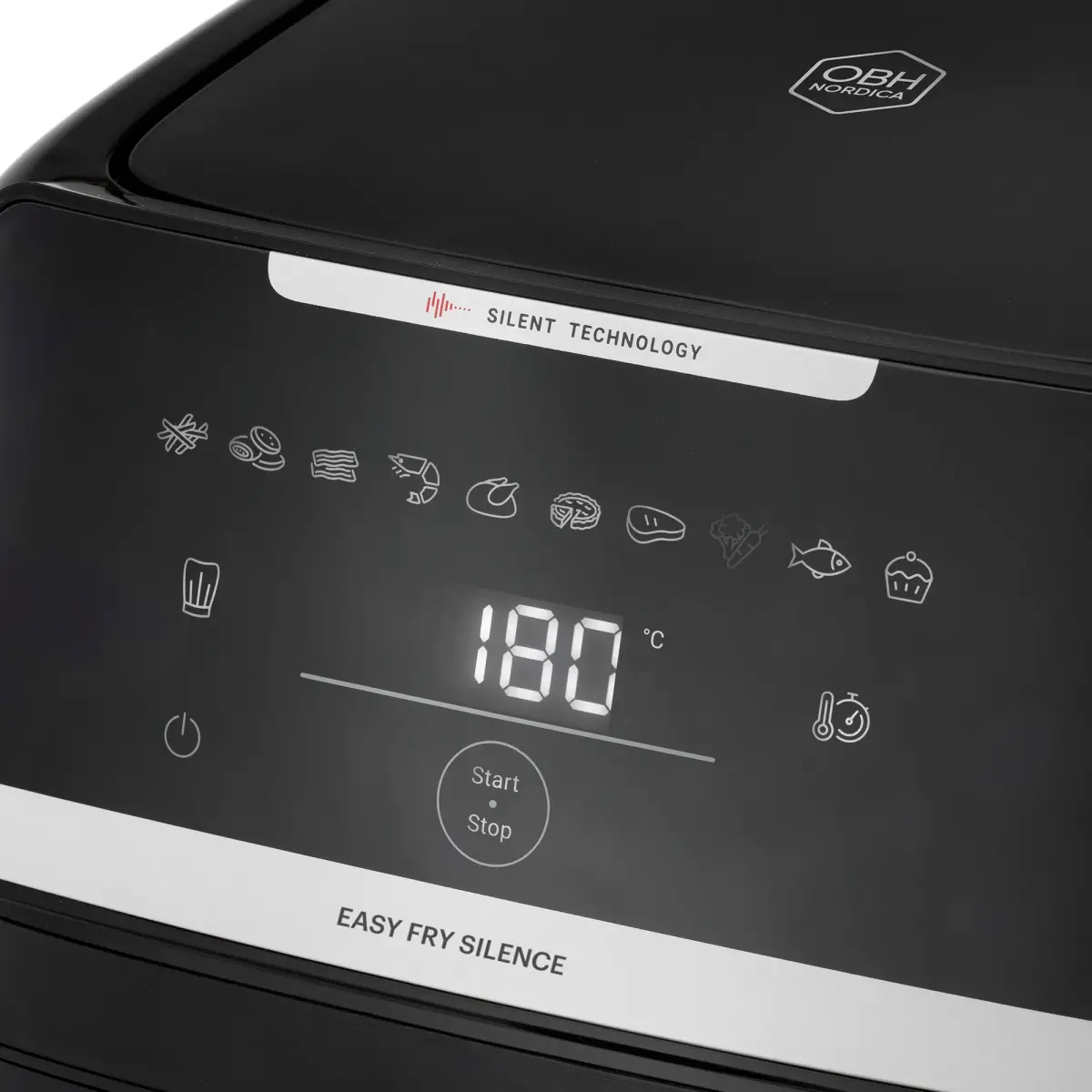 OBH Nordica Easy Fry Silence Vision airfryer 7 liter, sort, produktbillede 4 af 8, Airfryers hos HomeNordic