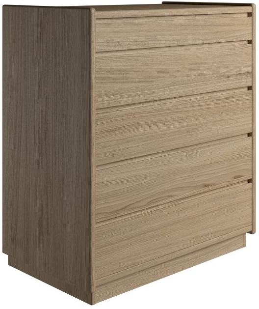 Krone 80 cm bred kommode med 5 skuffer i olieret egefiner, Kommoder hos HomeNordic