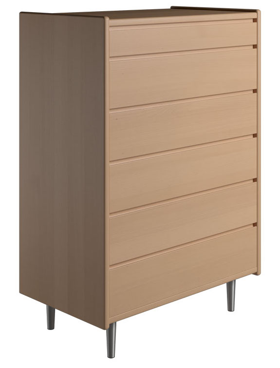 Krone 80 cm bred kommode med 6 skuffer i bøgefiner, Kommoder hos HomeNordic