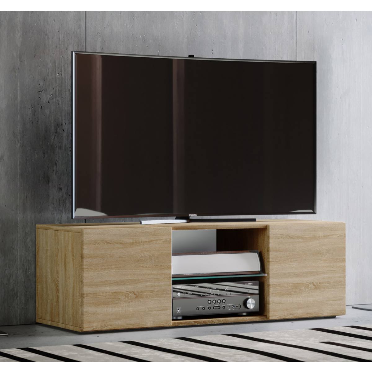 Lowina 115 TV-bord, m. 2 låger og 1 hylde, produktbillede 2 af 3, TV-borde hos HomeNordic