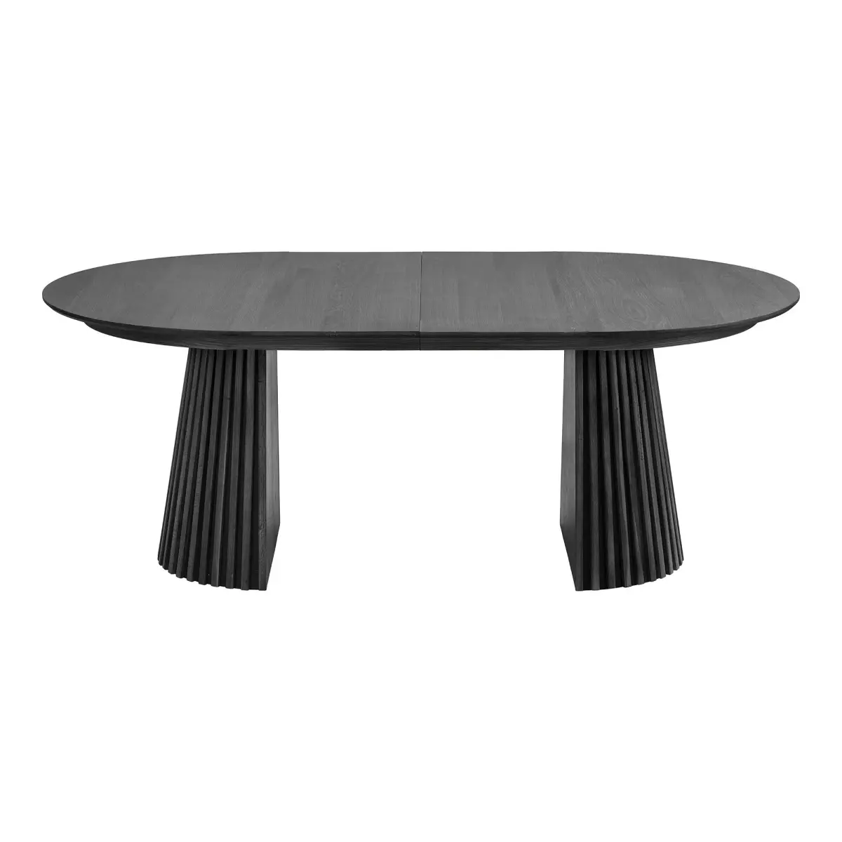 Osaka Spisebord - Spisebord, Egefiner, Sort, Inkl. To Tillægsplader 120X200-250-300X75 Cm – billede 2