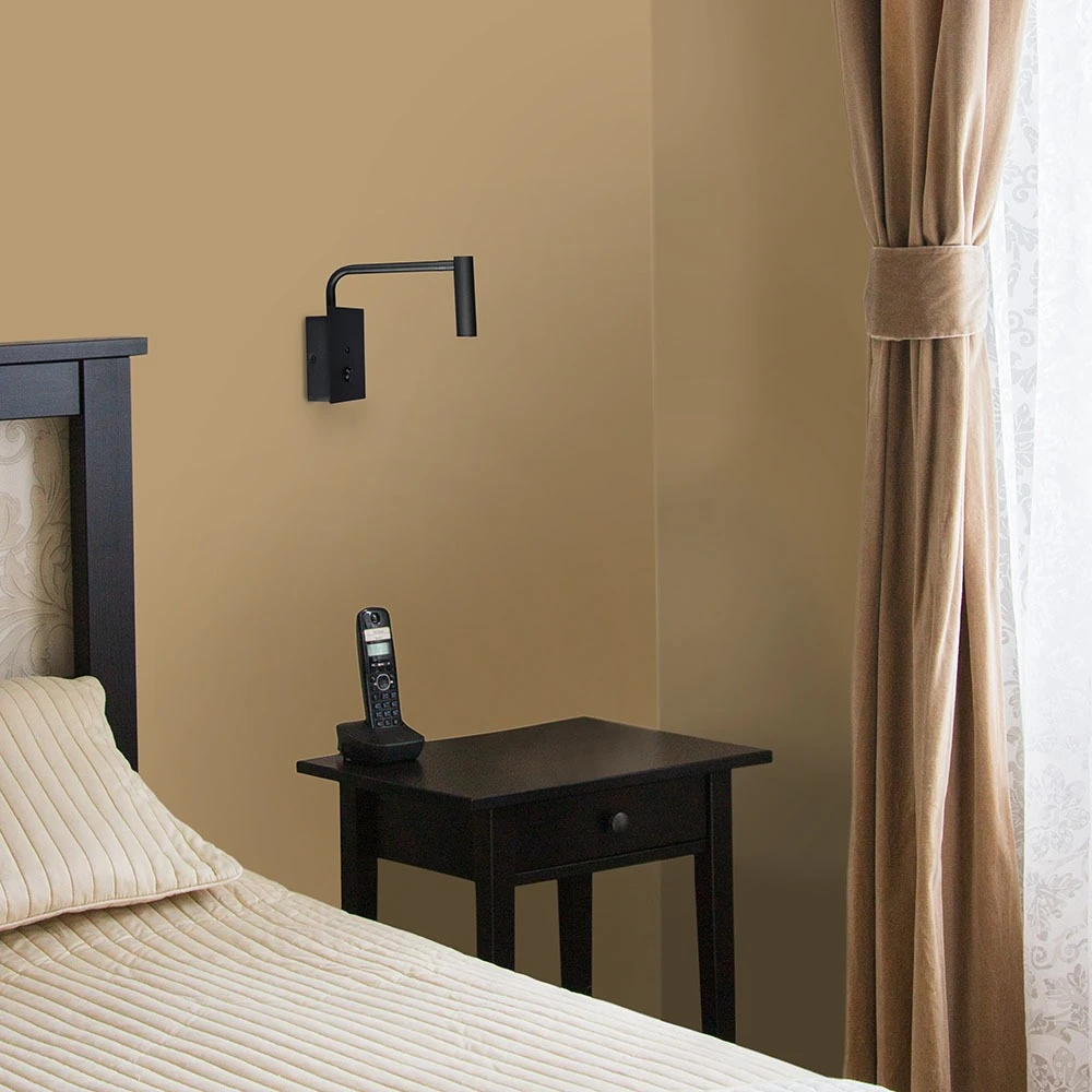 3W LED senge/hotel væglampe med USB og afbryder, Væglamper hos HomeNordic