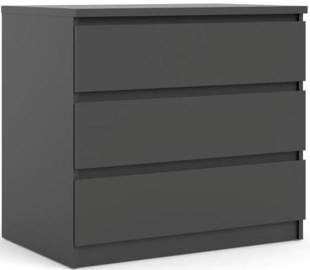 Nibe 75 cm mat sort kommode med 3 skuffer., Kommoder hos HomeNordic