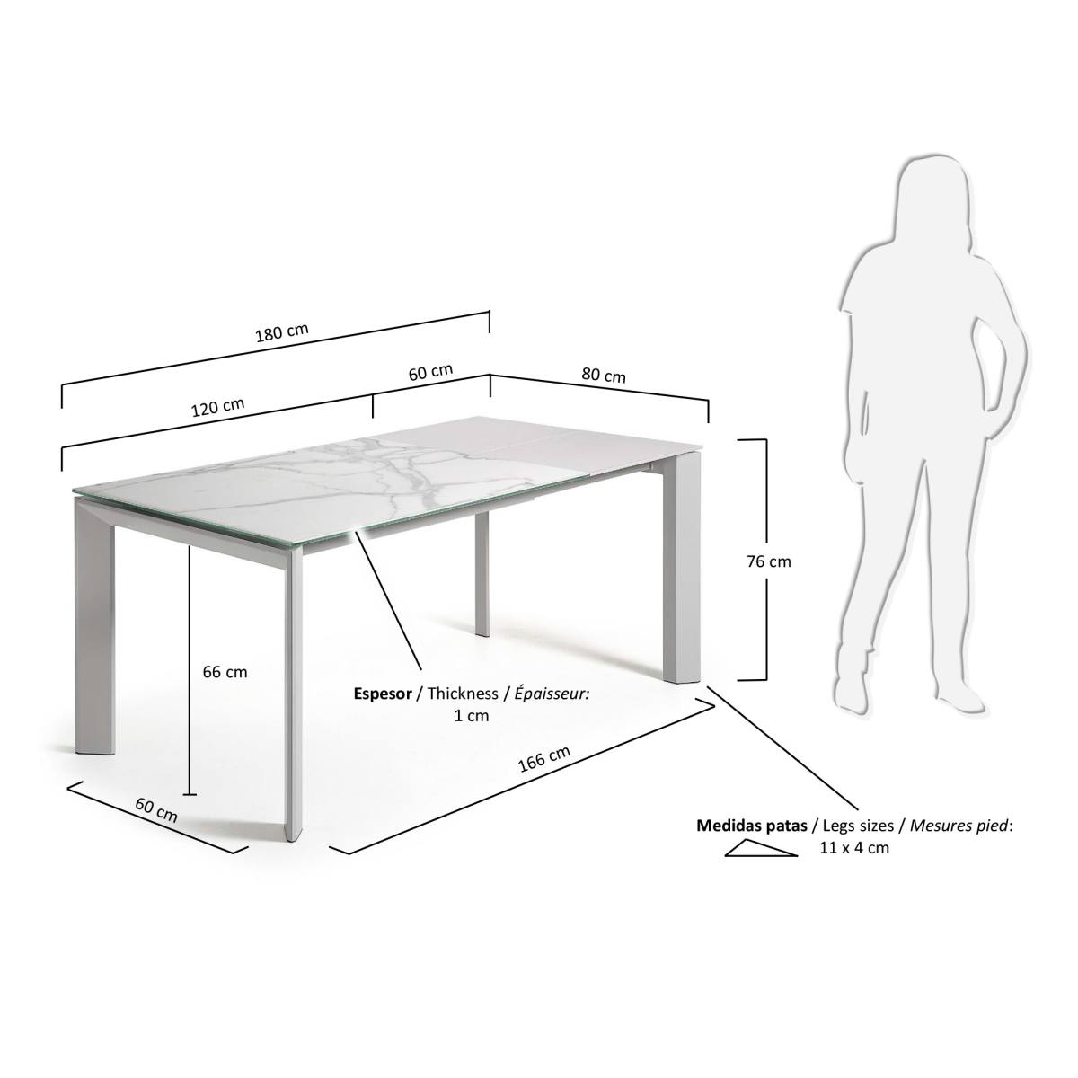 KAVE HOME Axis spisebord, m. butterflybordplade, produktbillede 2 af 7, Spiseborde hos HomeNordic