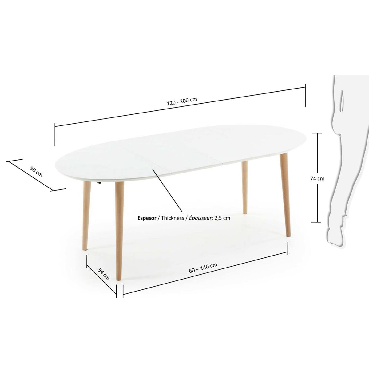 KAVE HOME Oakland spisebord, produktbillede 6 af 7, Spiseborde hos HomeNordic