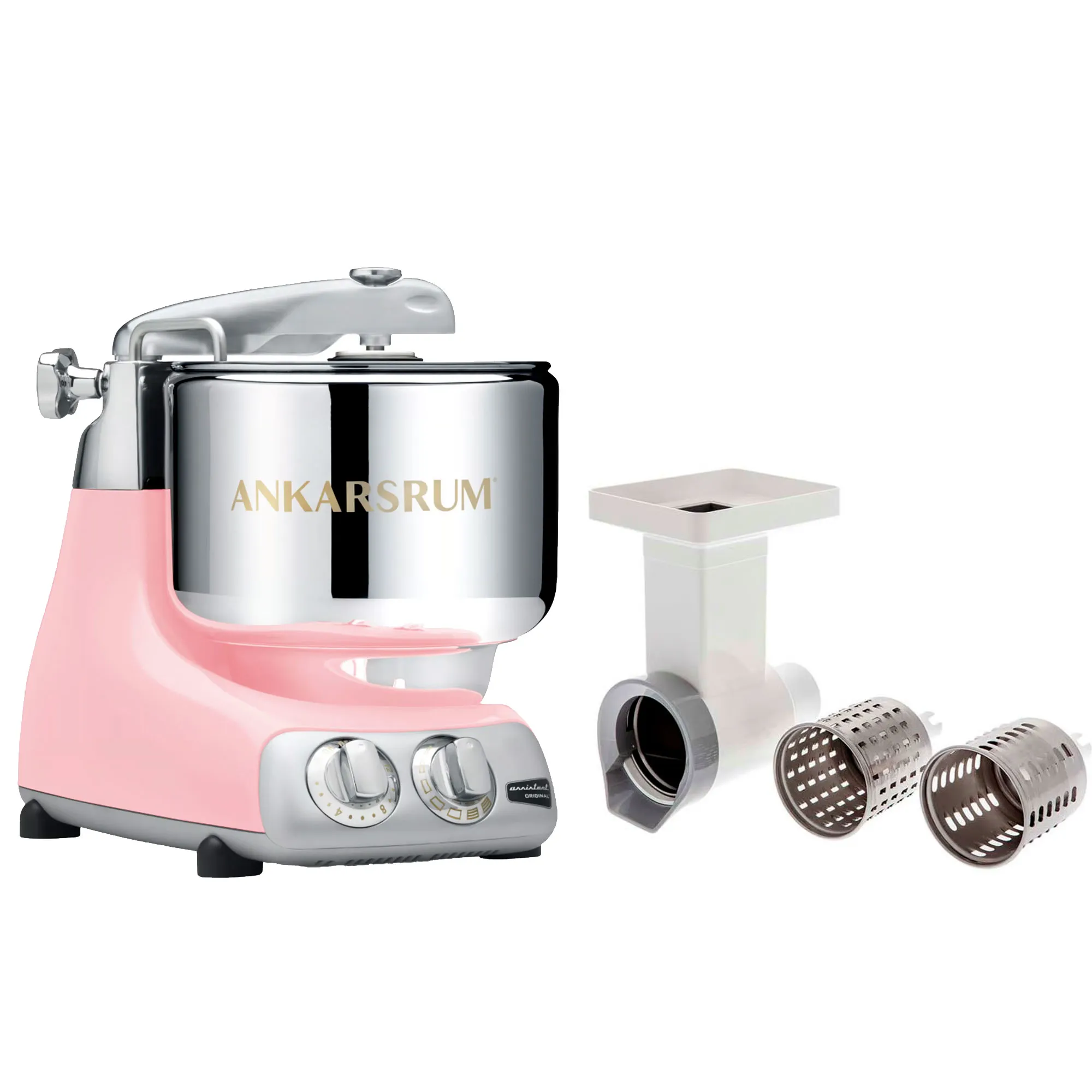 Ankarsrum Assistent Original AKM6230 Sky Pink + grøntsagsslicer, Røremaskiner hos HomeNordic