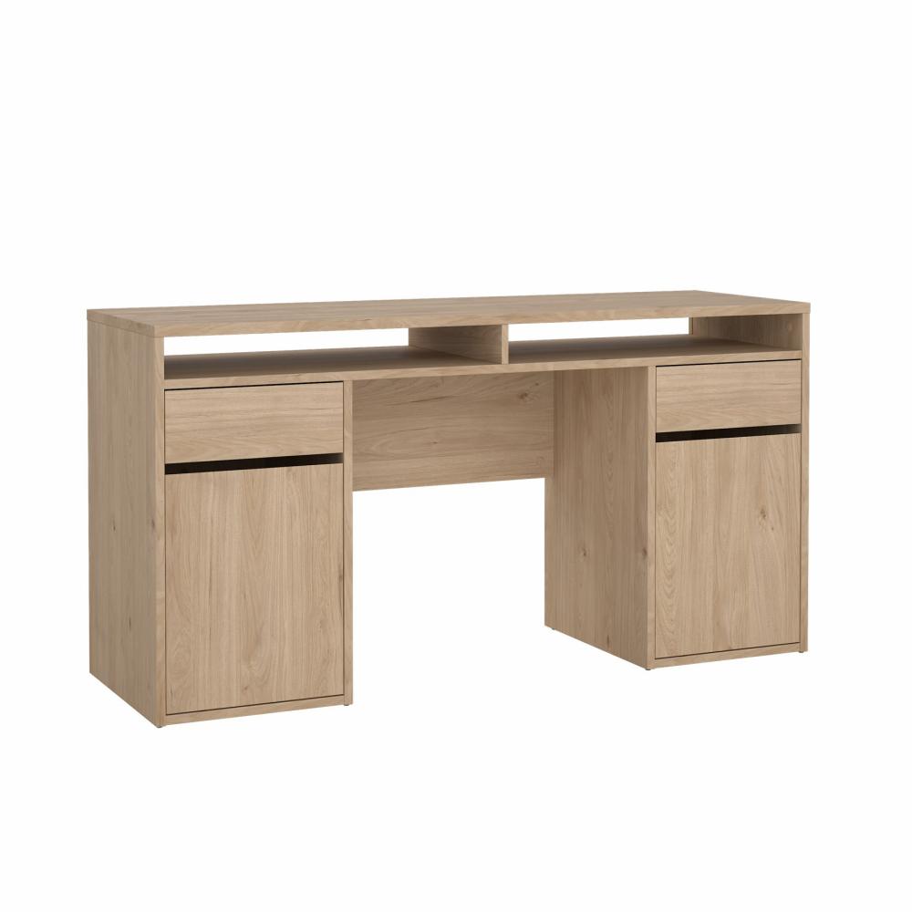 Prestige skrivebord 150 x 50 cm med 2 låger og 2 skuffer i egelook, Skriveborde hos HomeNordic