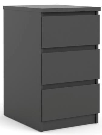 Nibe 40 cm smal kommode mat sort med 3 skuffer., Kommoder hos HomeNordic