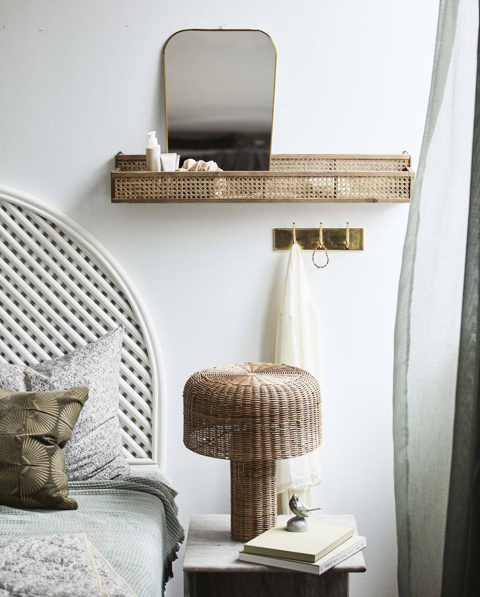 Nordal - SHELFI rattan hylde, L, Hylder hos HomeNordic
