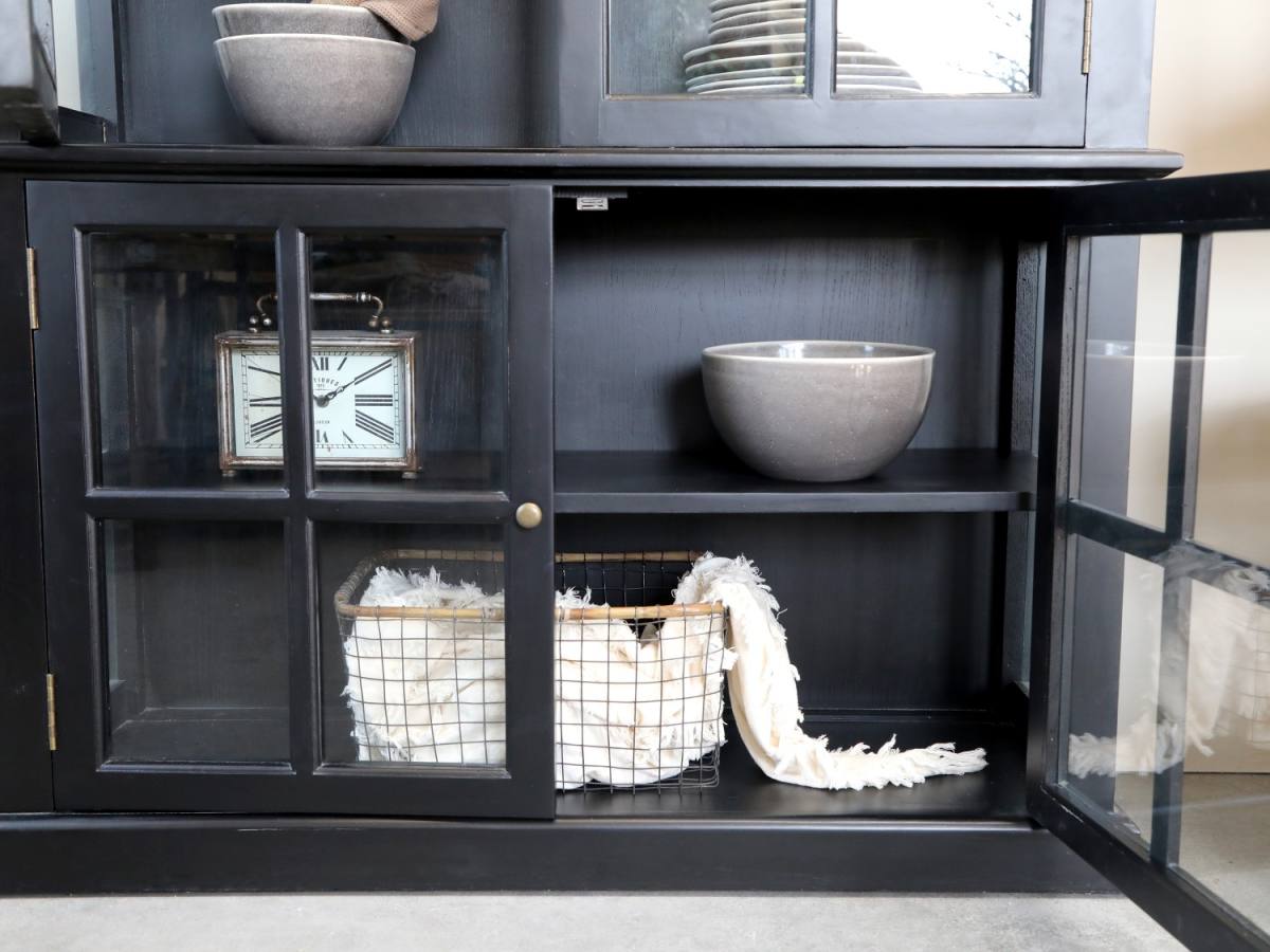CHIC ANTIQUE MARSEILLE VITRINESKABE M/4 LÅGER SORT, produktbillede 7 af 24 hos HomeNordic