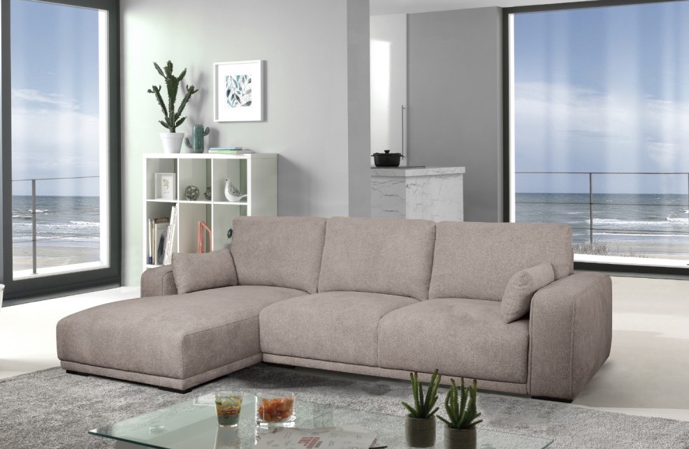 Santa Monica sofa med chaiselong til venstre i sandfarvet møbelstof, produktbillede 13 af 13, Sofaer hos HomeNordic