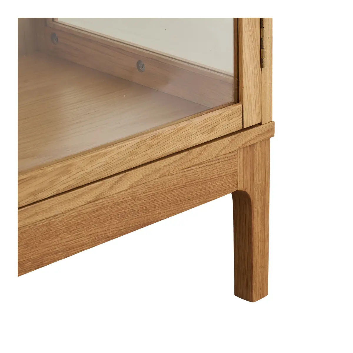 Zamora Vitrineskab - Vitrineskab, 1 Glaslåge, Eg/Egefiner/Hærdet Glas, Natur 47X40X180 Cm – billede 6