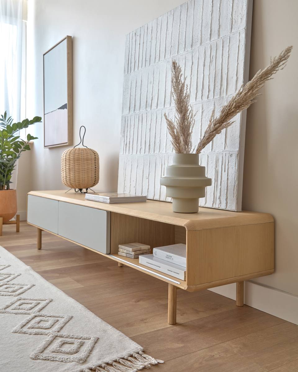 KAVE HOME Anielle TV-bord, m. 2 skydelåger, produktbillede 5 af 6, TV-borde hos HomeNordic