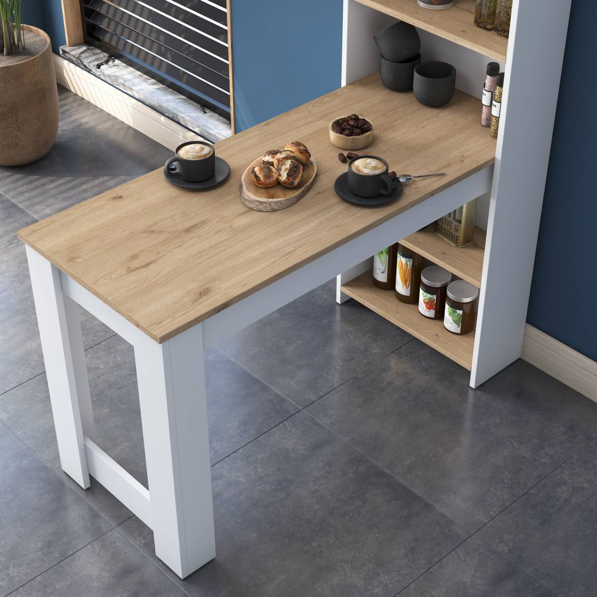 NORDVÄRK JA102 2344 køkkenbord, m. 4 hylder, produktbillede 3 af 4 hos HomeNordic