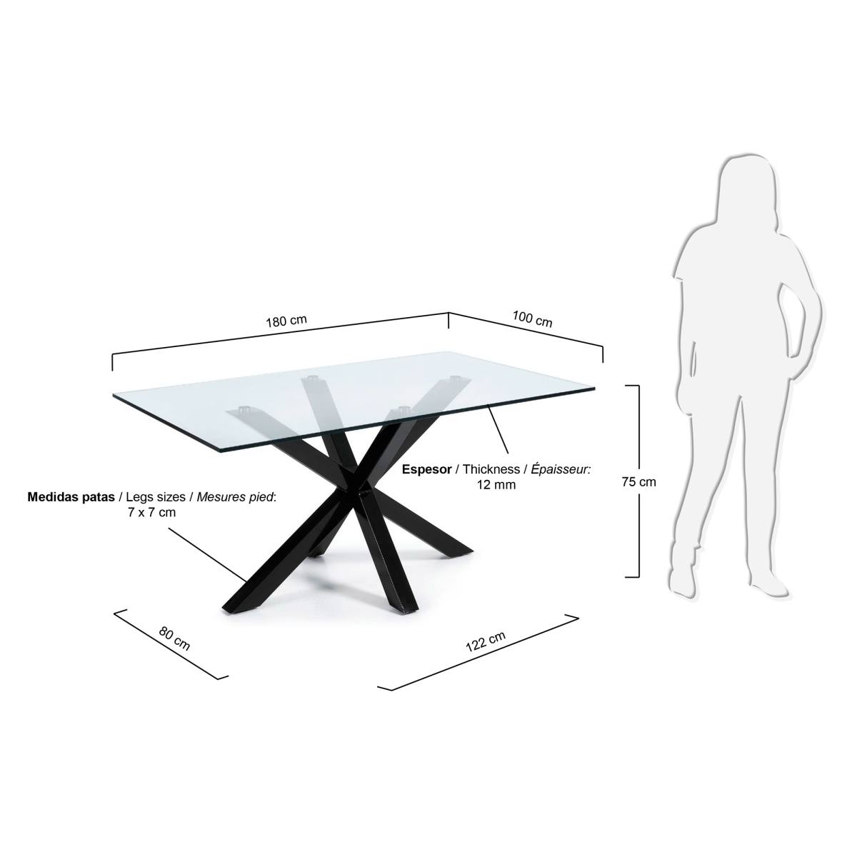 KAVE HOME Argo spisebord, rektangulær, produktbillede 2 af 6, Spiseborde hos HomeNordic