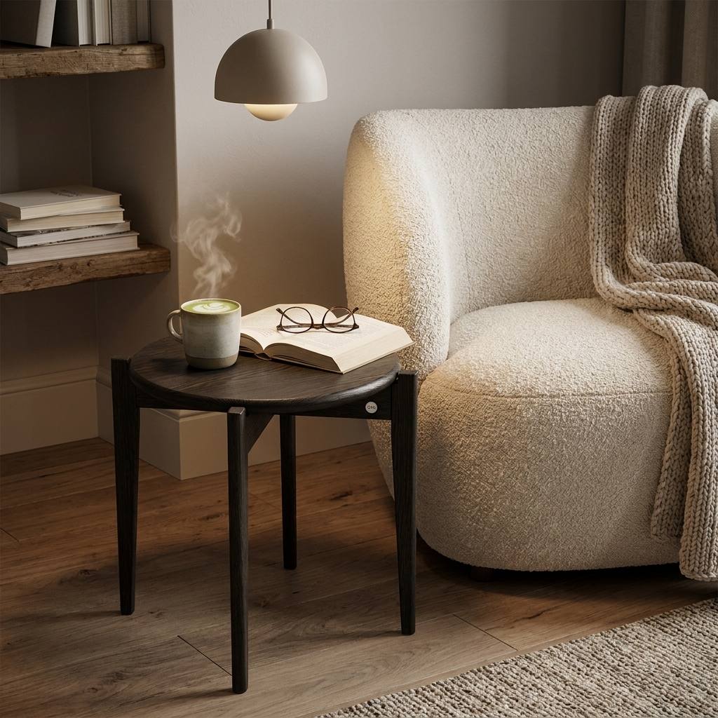 Swish, Rundt sofabord i massiv eg og fem forskellige finish. Ø 51 x, Nordisk design hos HomeNordic