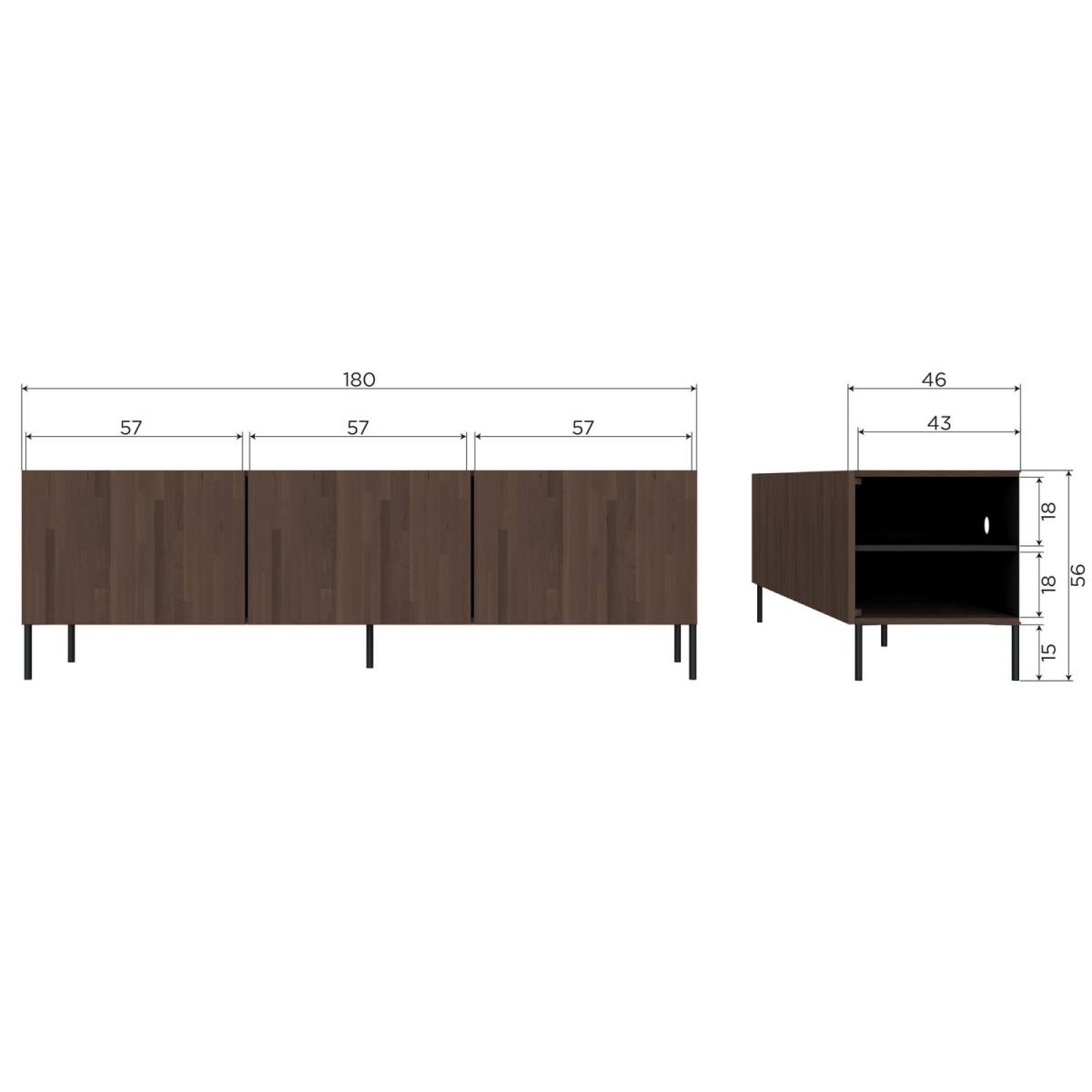 WOOOD Bono Gravure TV-bord, m. 3 låger og 3 hylder, TV-borde hos HomeNordic