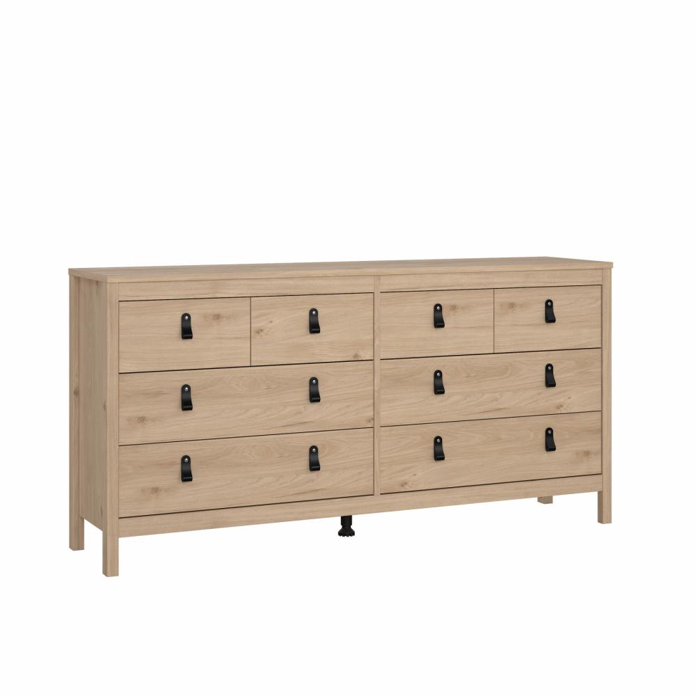 Lund kommode 8 skuffer 160 cm bred fås i flere farver Natur, Kommoder hos HomeNordic