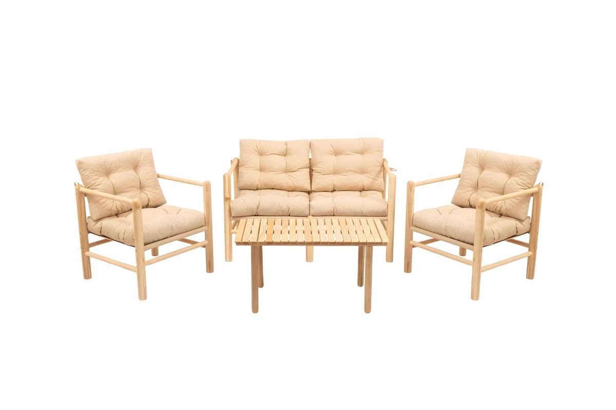 NORDVÄRK My028 udendørs loungesæt m. 1 bord, 1 sofa, 2 stole hos HomeNordic