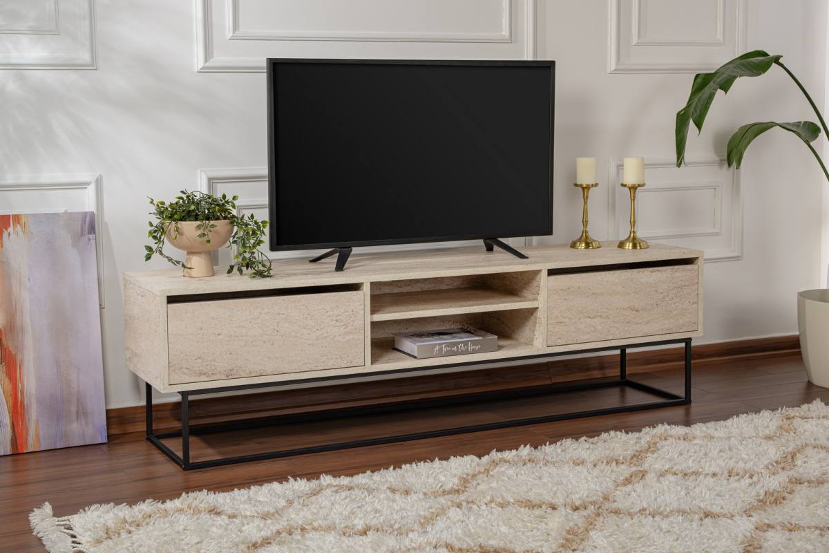 NORDVÄRK Escape 180 TV-bord, m. 1 hylde og 2 skuffer, produktbillede 8 af 12, TV-borde hos HomeNordic