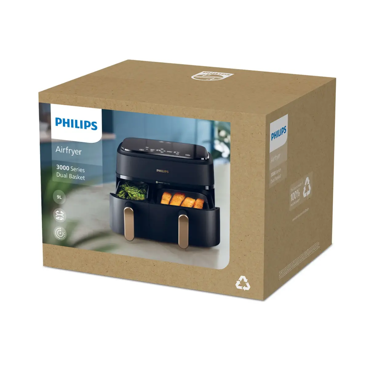 Philips NA352/00 Dual Basket Airfryer 3000 Series, produktbillede 2 af 3, Airfryers hos HomeNordic