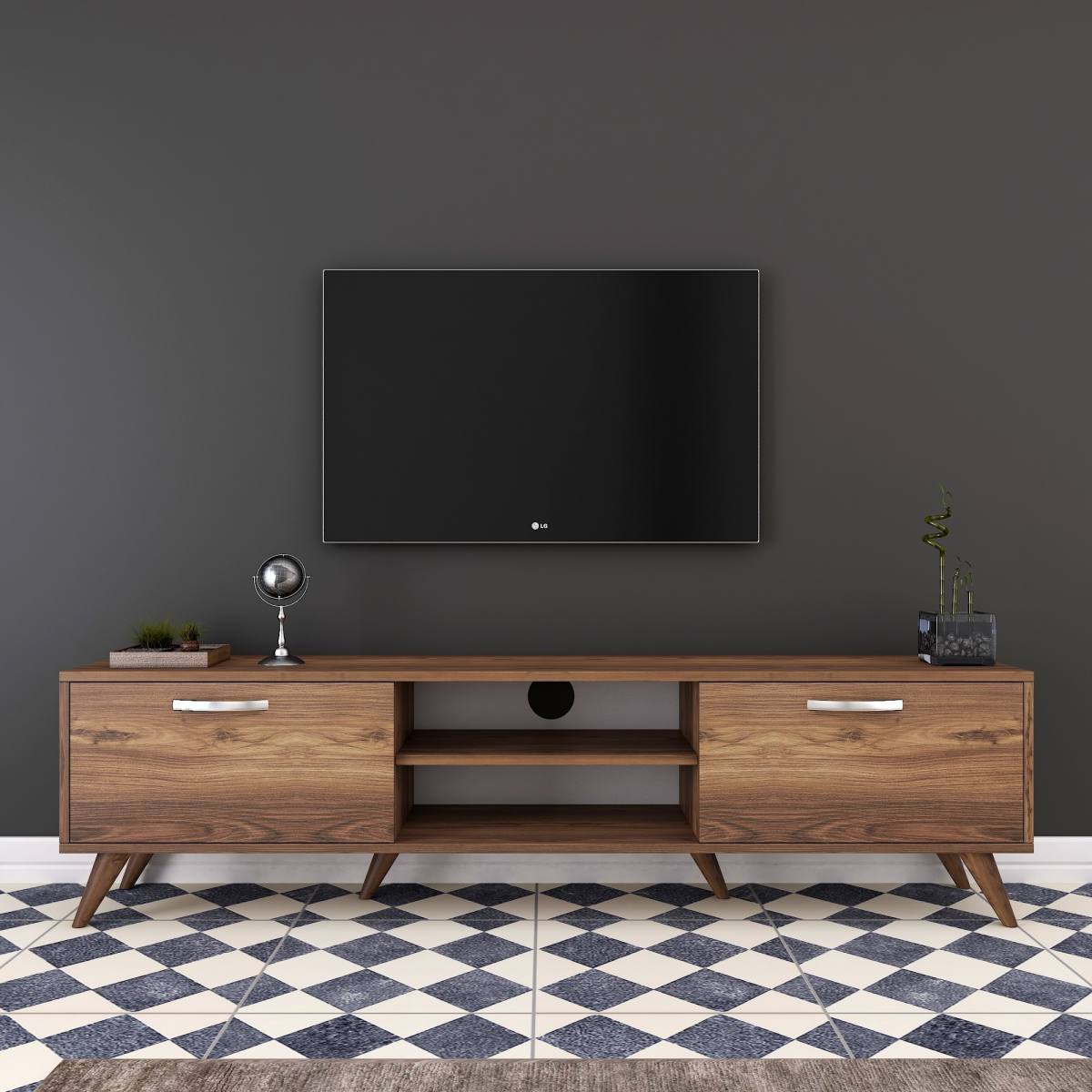 NORDVÄRK A9 TV-bord, m. 2 låger og 1 hylde, produktbillede 7 af 11, TV-borde hos HomeNordic