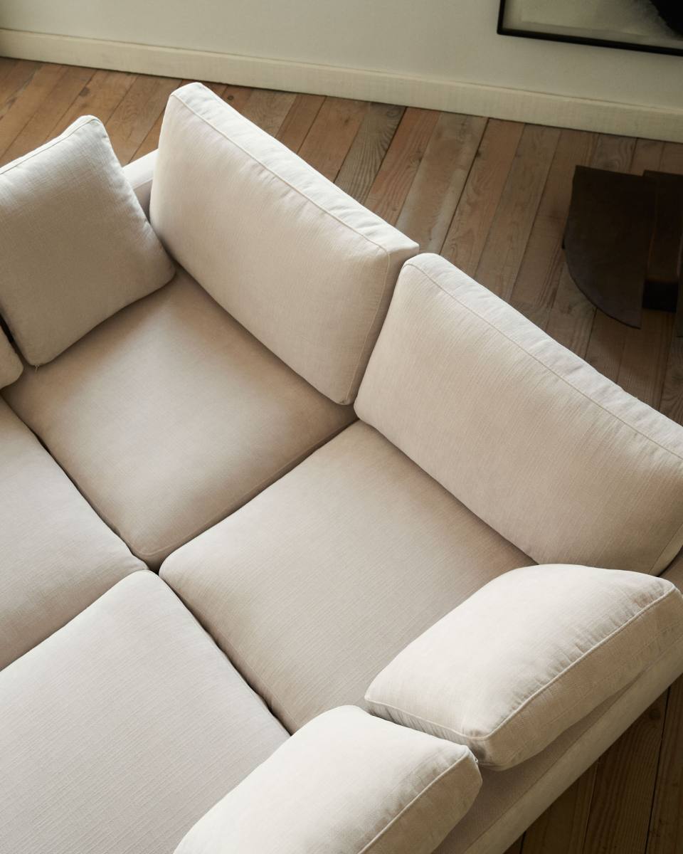 KAVE HOME Gala 3 pers. sofa, m. dobbelt chaiselong - beige stof (210cm) – billede 4