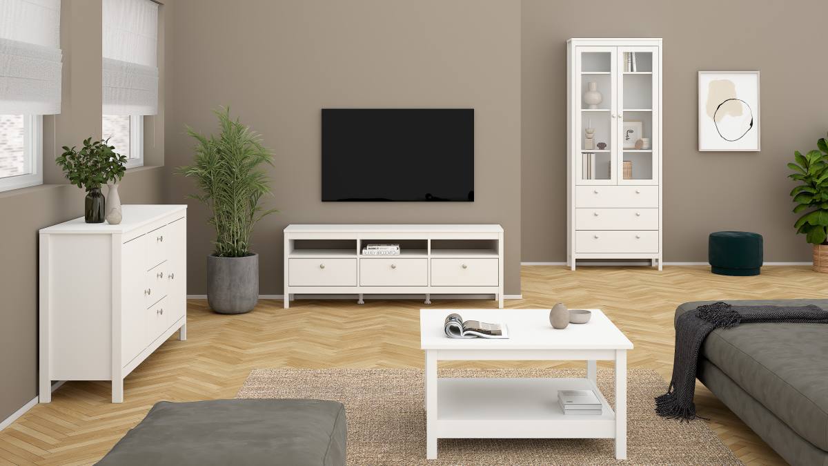 TVILUM Madrid TV-bord, m. 3 rum og 3 skuffer, produktbillede 10 af 10, TV-borde hos HomeNordic
