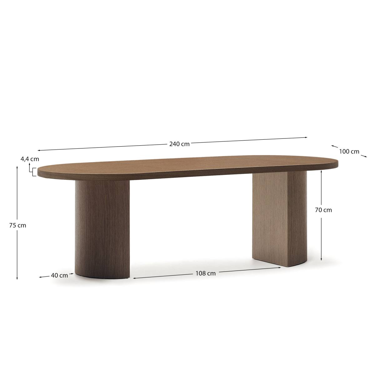 KAVE HOME Nealy spisebord, oval, produktbillede 2 af 7, Spiseborde hos HomeNordic