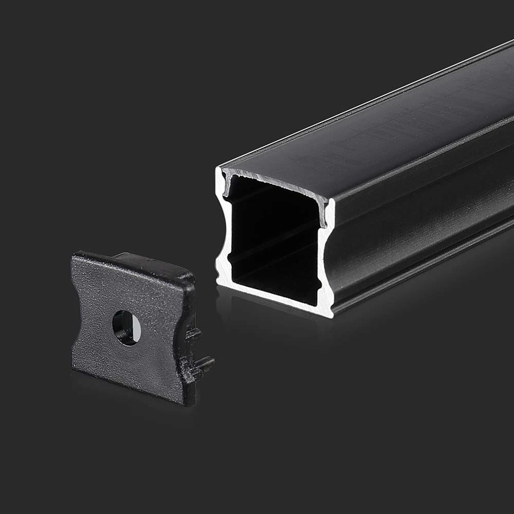 2m Sort Alu-profil til LED Strips, LED-profiler hos HomeNordic