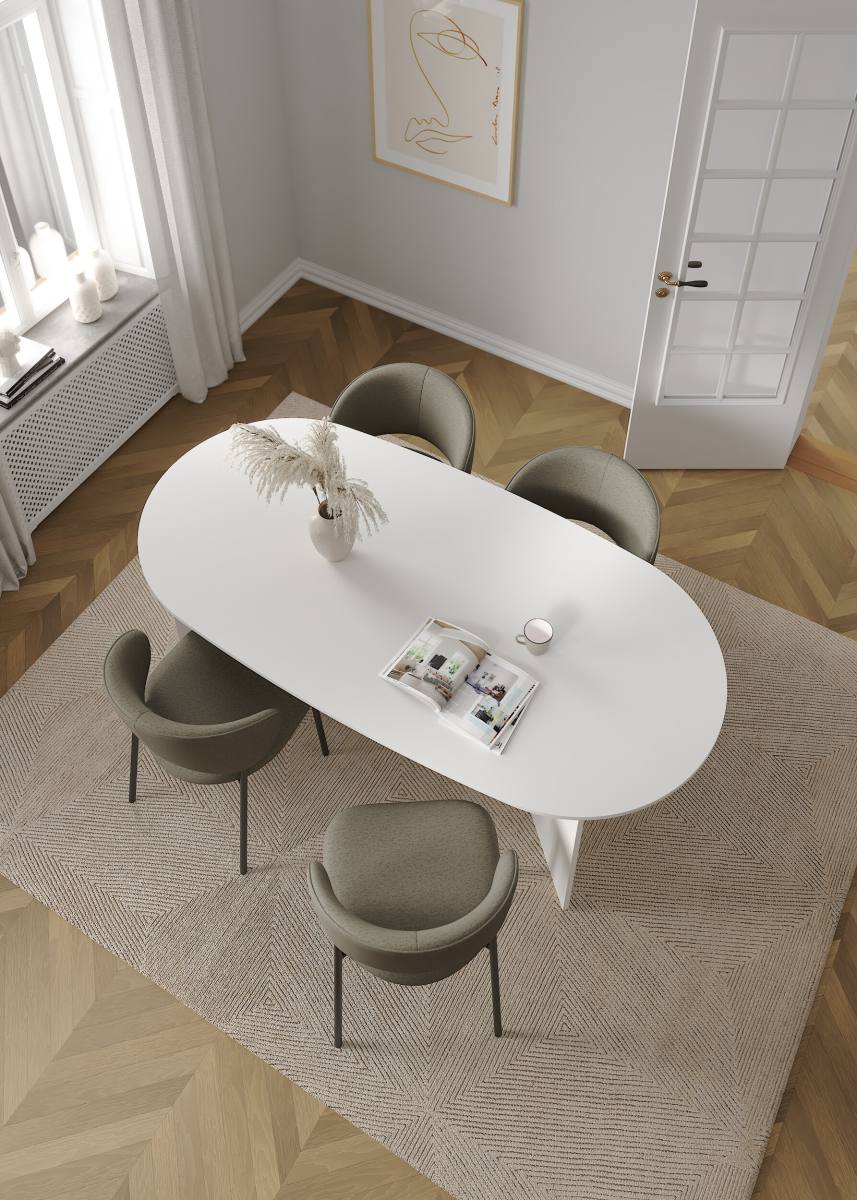 TVILUM Family Spisebord 100x200 cm, hvid, produktbillede 5 af 5, Spiseborde hos HomeNordic