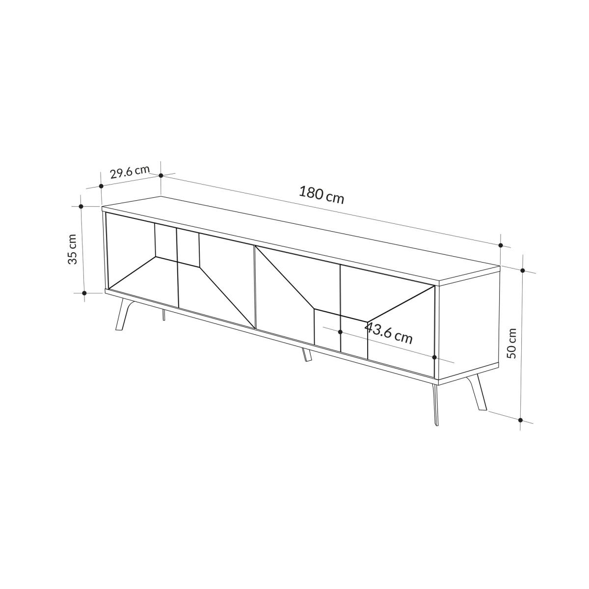 NORDVÄRK Dune TV-bord, m. 4 låger, produktbillede 2 af 6, TV-borde hos HomeNordic