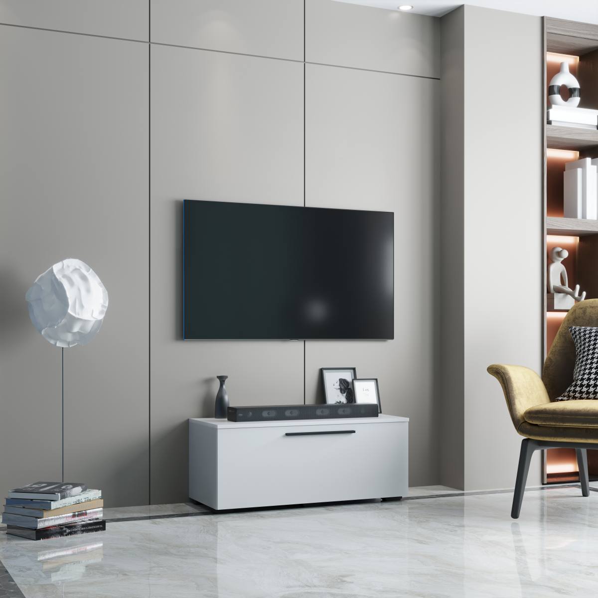 VCM NORDIC Arila S TV-bord, m. 1 låge og 2 rum, produktbillede 5 af 5, TV-borde hos HomeNordic