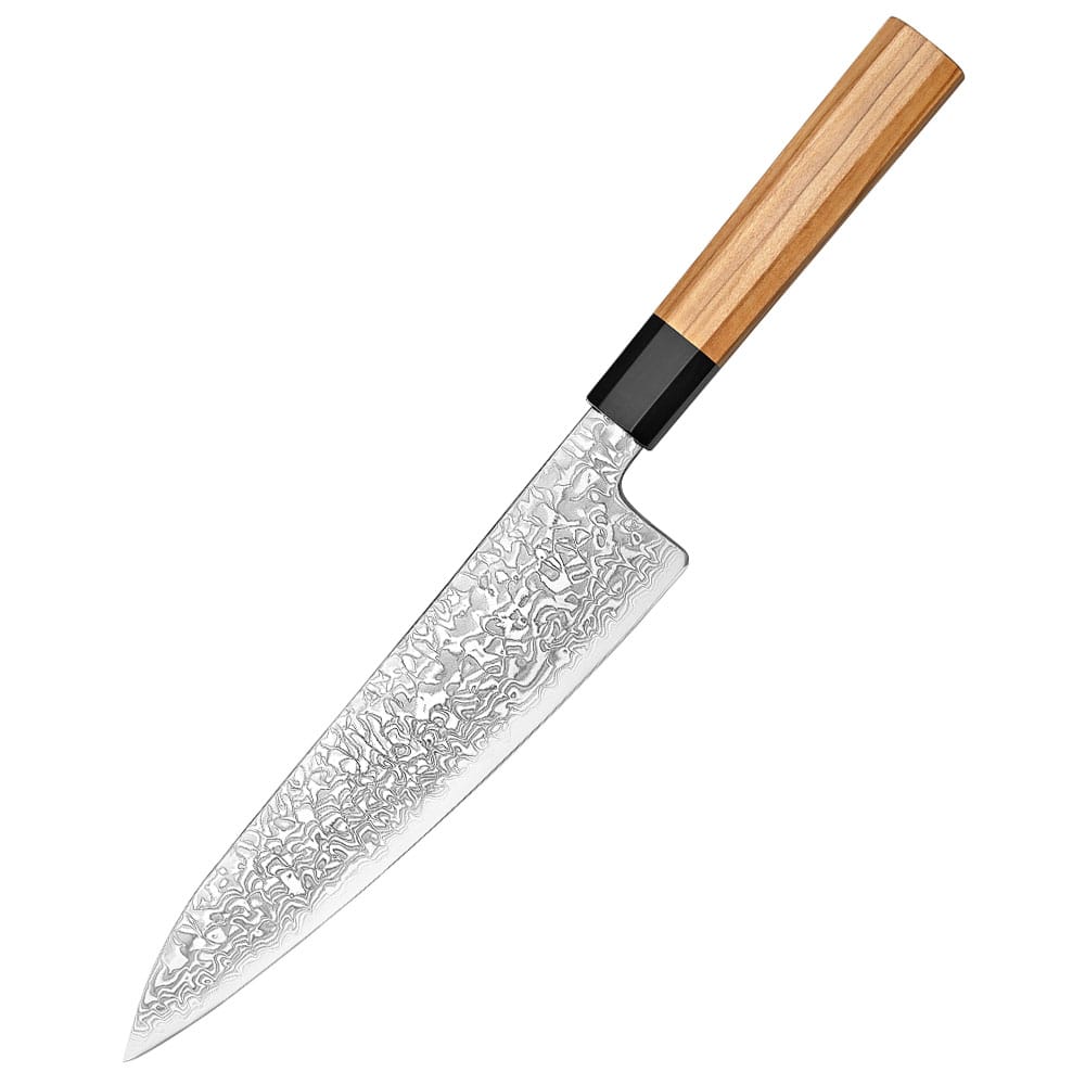 Yuki-onna | Gyuto 210 mm | Japansk kokkekniv | Rinzen #2 & Damaskus67, Kokkeknive hos HomeNordic