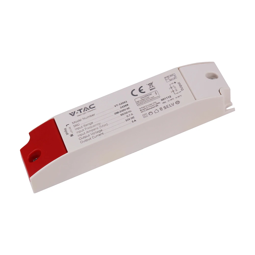 60W / 12V DC strømforsyning til LED strips, Strømforsyninger hos HomeNordic