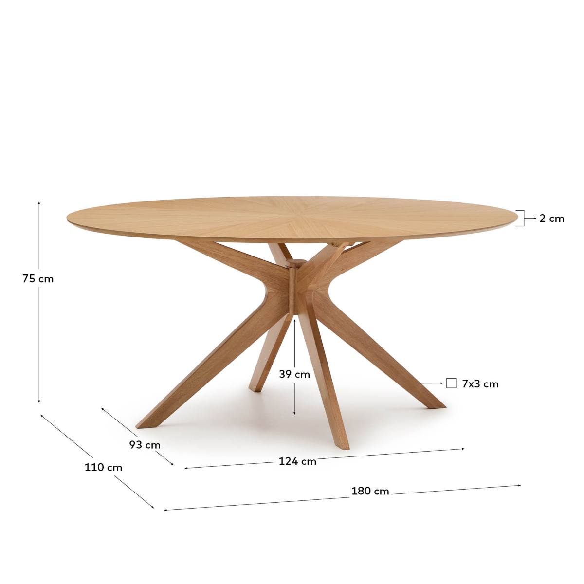 KAVE HOME Naanim spisebord, oval, produktbillede 2 af 9, Spiseborde hos HomeNordic