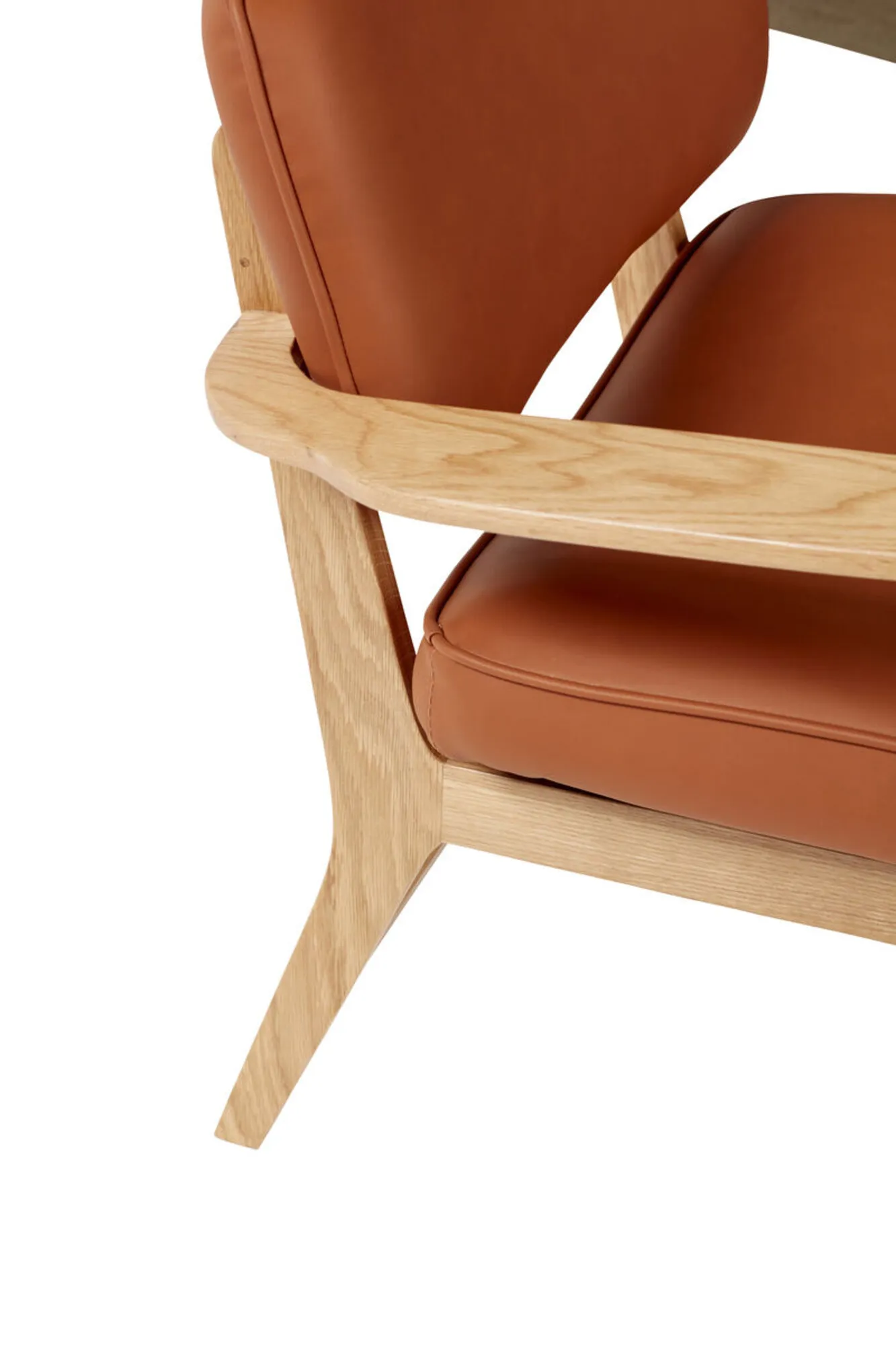 Haze - Loungestol i natur/brun microfiber/egetræ, produktbillede 3 af 5, Lænestole hos HomeNordic