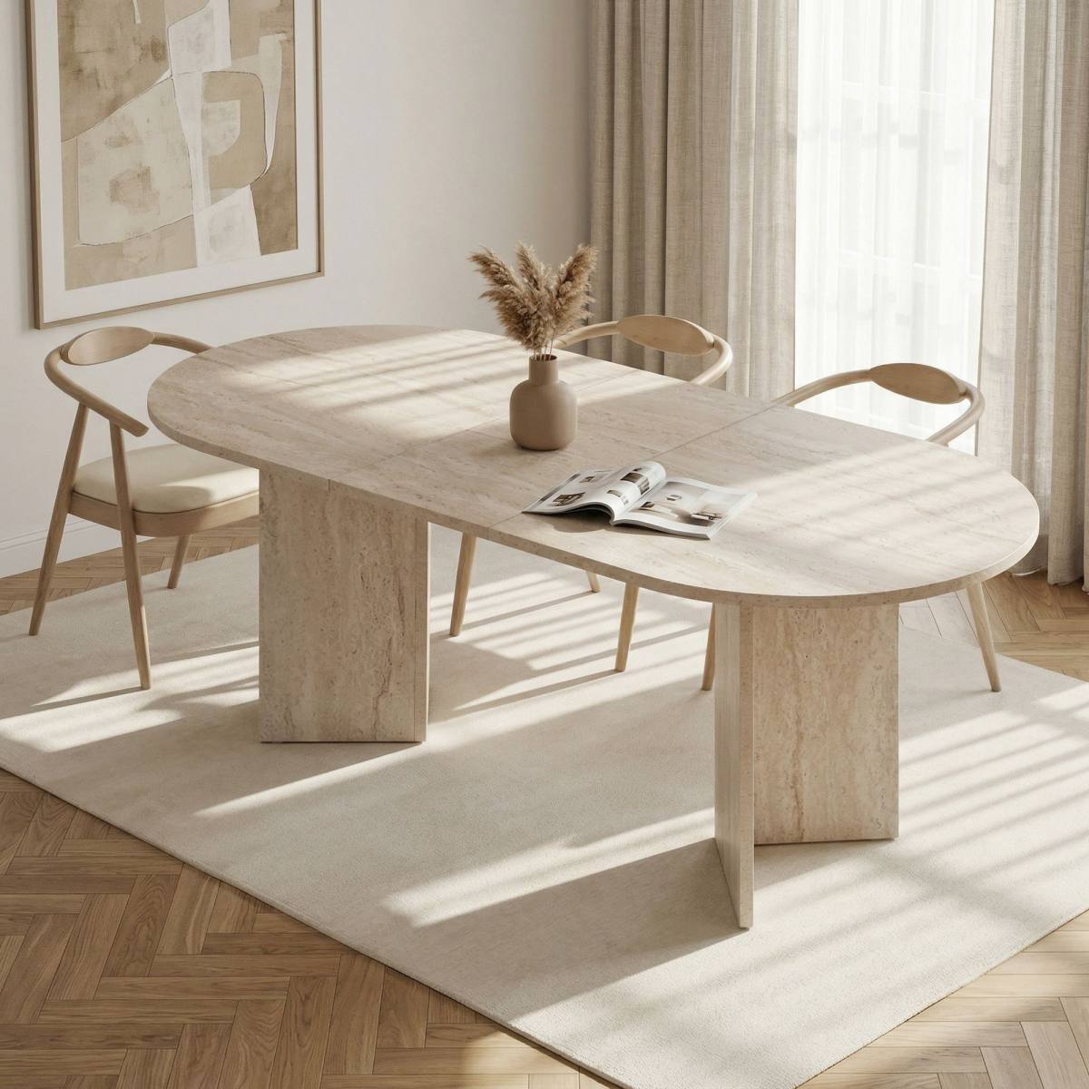 NORDVÄRK Sorell spisebord, m. 1 tillægsplade, oval, produktbillede 10 af 12, Spiseborde hos HomeNordic
