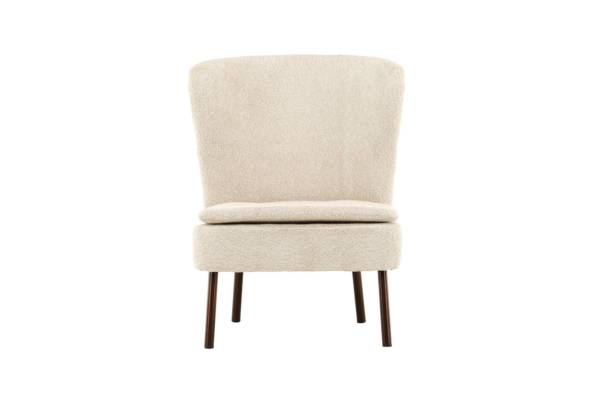 Ben- Lænestol med høj ryg i beige boucle stof, produktbillede 7 af 10, Lænestole hos HomeNordic