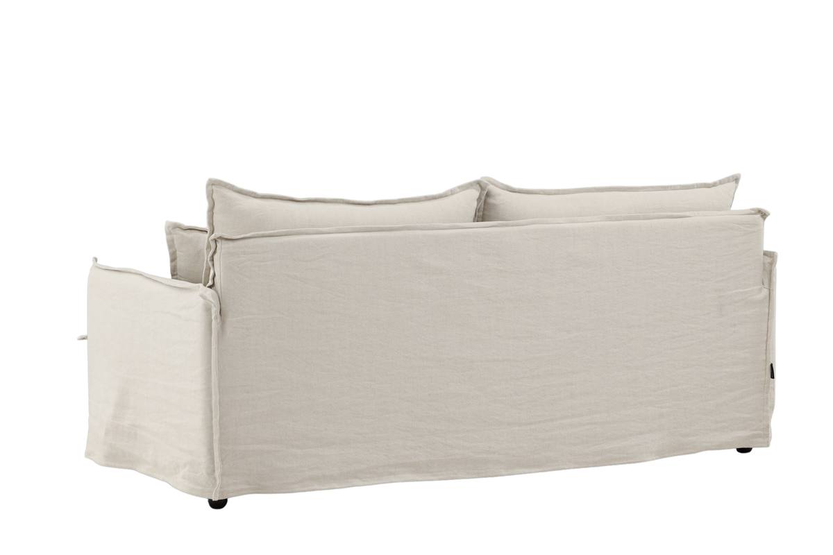 Stella - Sofa, 3-personers med stof i beige bomuld – billede 7