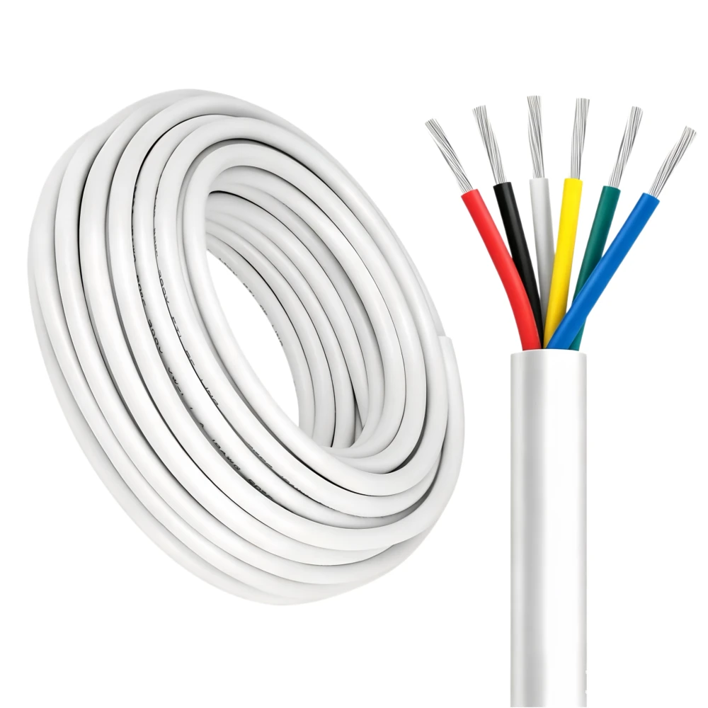 100m RGB+CCT kabel, hvid rund, LED-strips hos HomeNordic