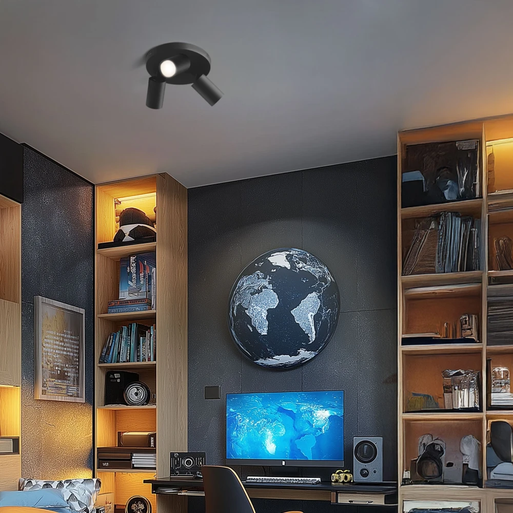 Rund loftlampe med 3 spots, GU10, Loftlamper hos HomeNordic